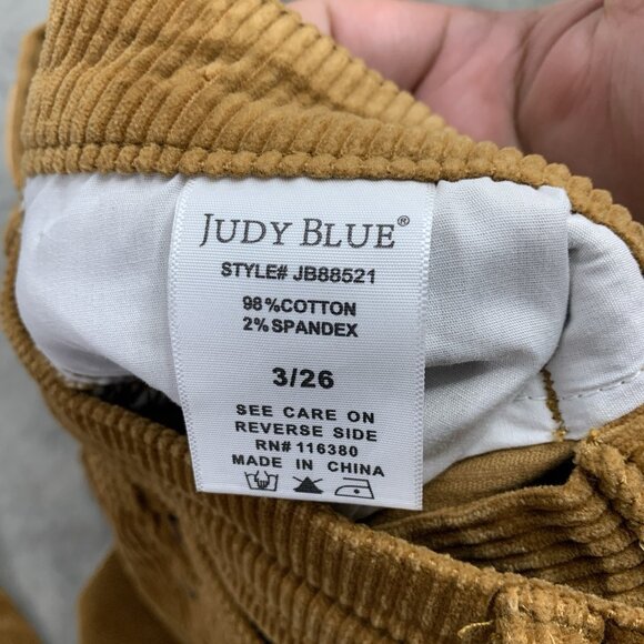Judy Blue Corduroy Pants Women 26x31” Brown Bootcut Stretch Retro Y2K Soft Boho - Picture 12 of 15